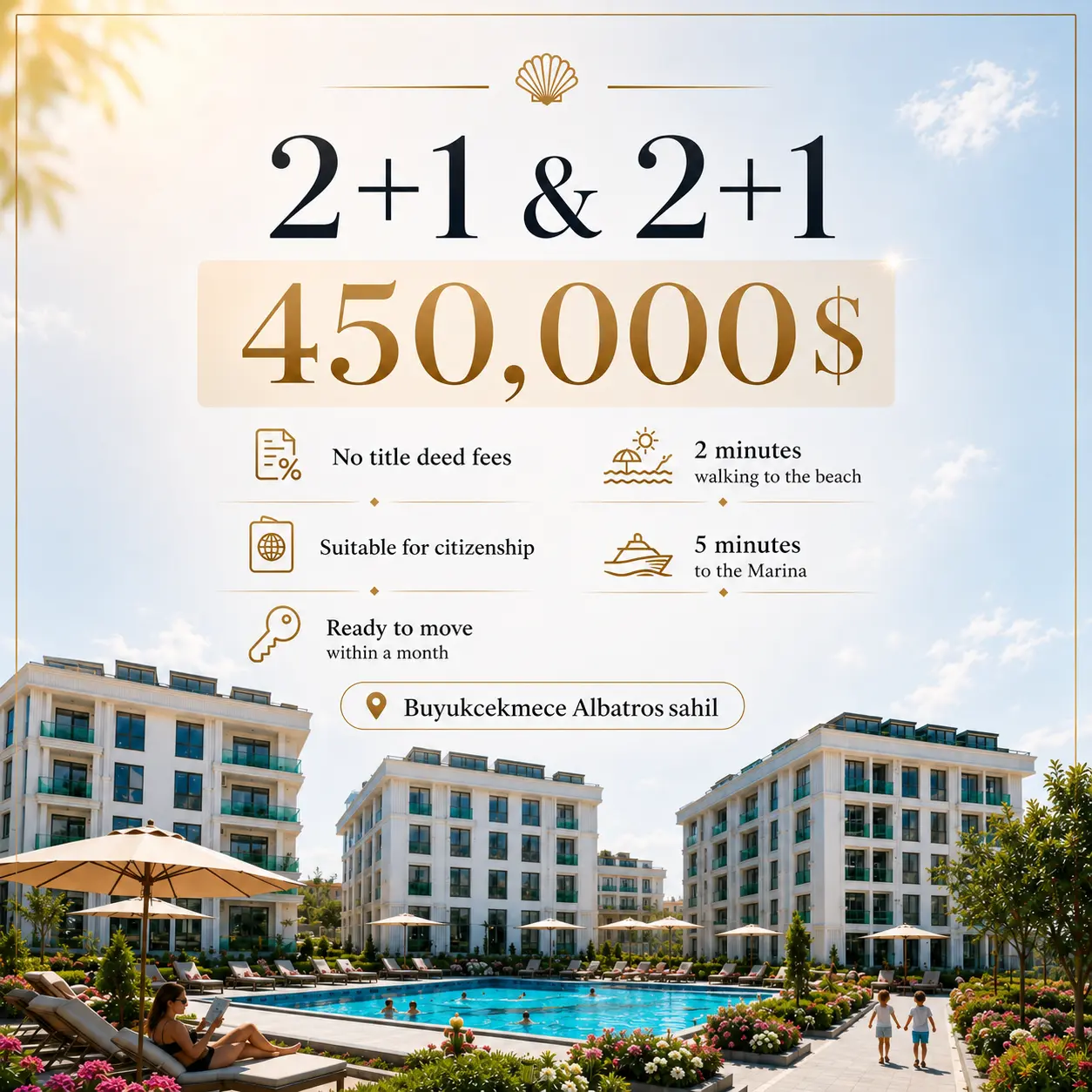 2+1 & 2+1 | Apartment in Büyükçekmece